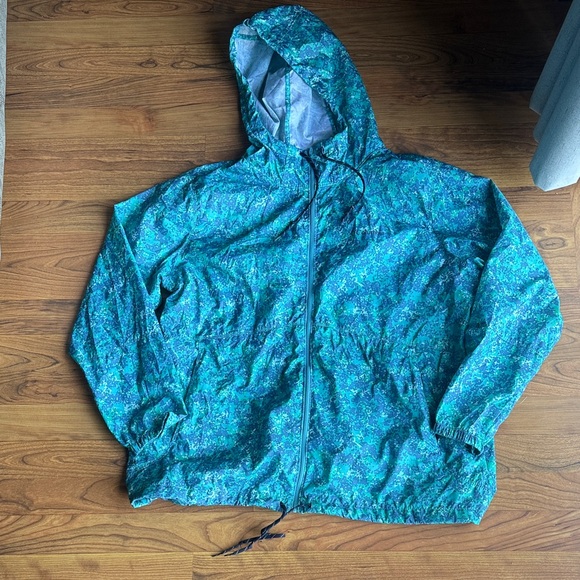 Columbia Teal and Aqua rain jacket size: 1X - Picture 1 of 3